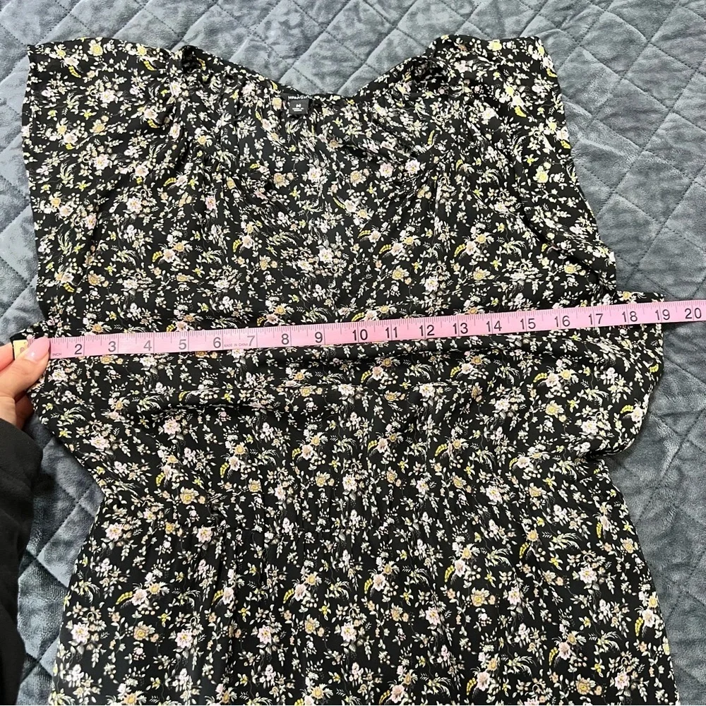 J. Crew dress midi women Medium Black Floral Pockets sleeveless M_9